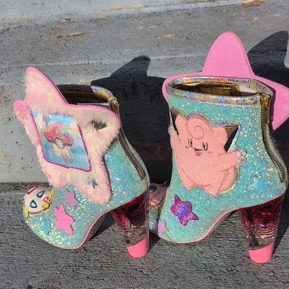 Irregular Choice Glittery Blue and Pink Pokemon Booties NWOT - Picture 3 of 6